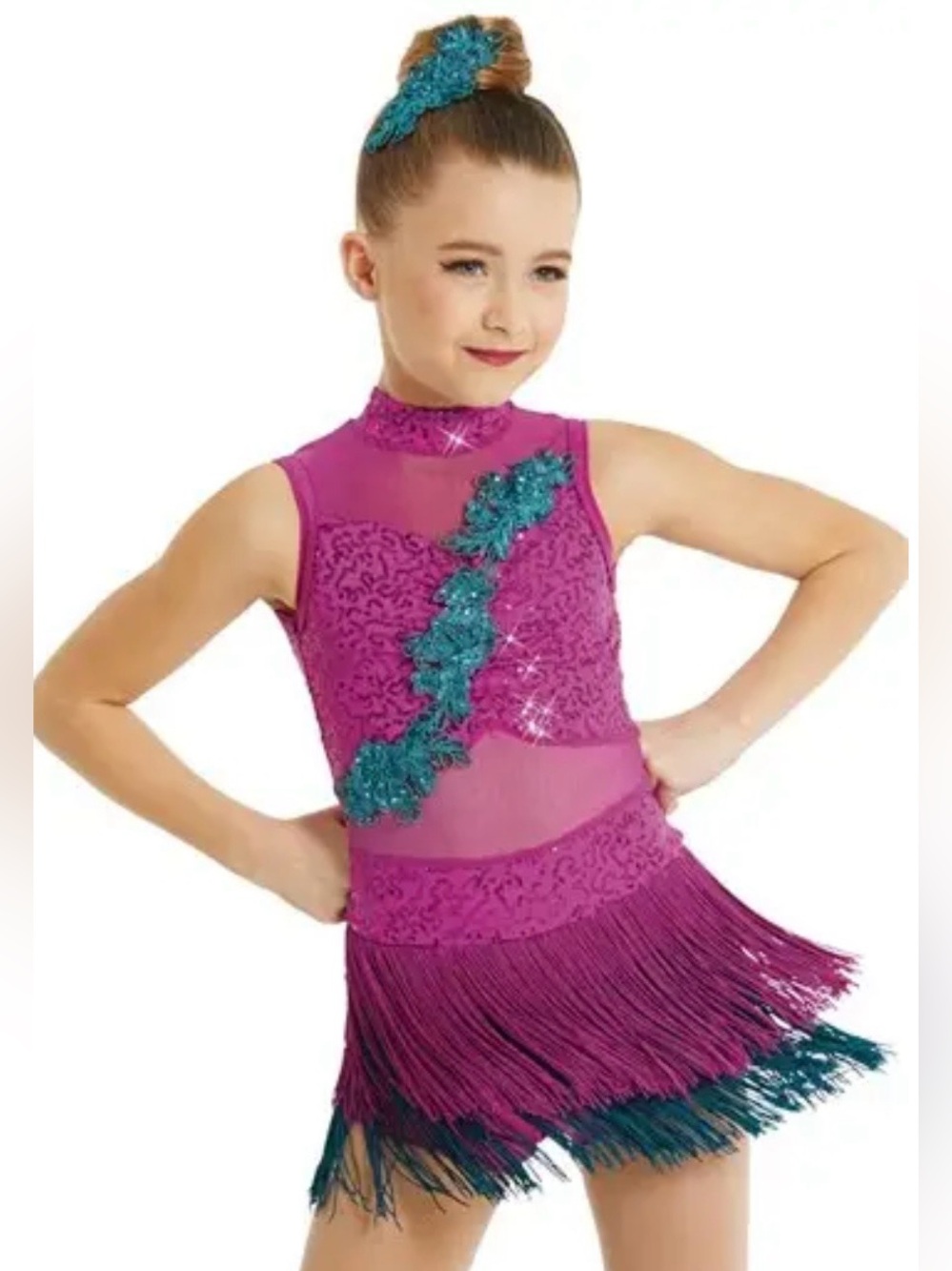 Weissman Dance Costume SA Small‎ Adult Pink Fringe Let Me Think About It 11713